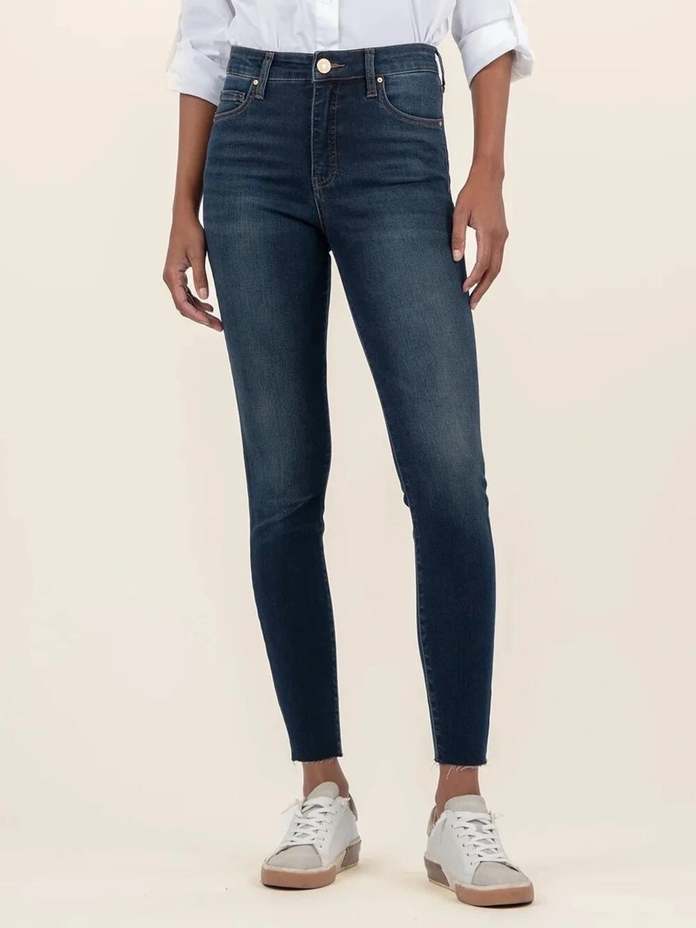 Kut from the Kloth Connie Ankle Skinny Jeans  Womens Size 14 Dark Wash